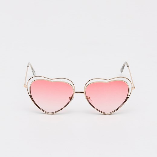 Sinsay - Okulary przeciwsłoneczne w kształcie serca - Różowy Sinsay Jeden rozmiar wyprzedaż Sinsay