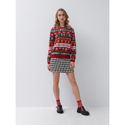 Świąteczny sweter we wzory - Wielobarwny House M wyprzedaż House
