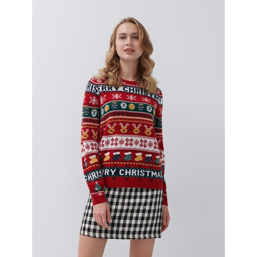 Świąteczny sweter we wzory - Wielobarwny House XS wyprzedaż House