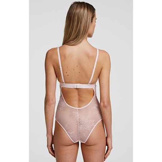 Karl Lagerfeld body koronkowe Lace 211W2103, Kolor różowy, Rozmiar S, Karl Lagerfeld ze sklepu Intymna w kategorii Body damskie - zdjęcie 128898517