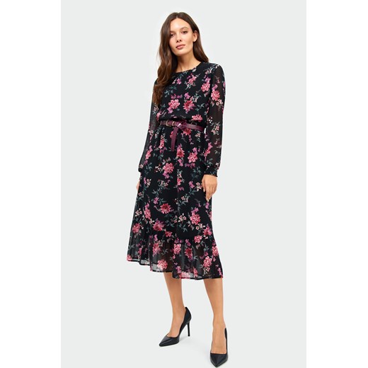 Greenpoint sukienka midi casual z okrągłym dekoltem