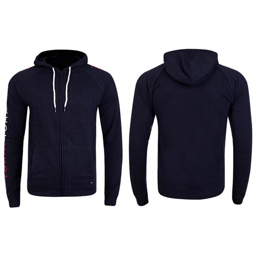 TOMMY  HILFIGER BLUZA MĘSKA Z KAPTUREM FZ HOODIE NAVY UM0UM02136 DW5 - Rozmiar: Tommy Hilfiger L messimo wyprzedaż