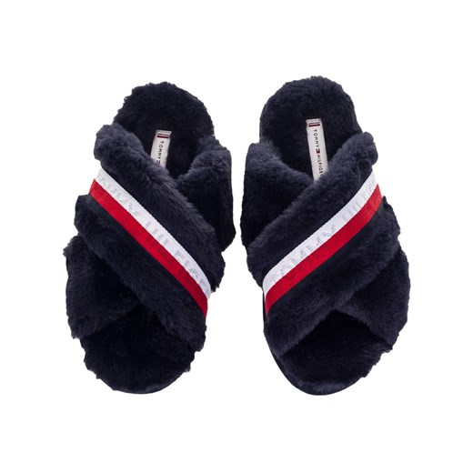 TOMMY HILFIGER PANTOFLE DAMSKIE TOMMY FURRY HOME SLIPPER NAVY FW0FW06314 0GY - Tommy Hilfiger 41/42 okazyjna cena messimo