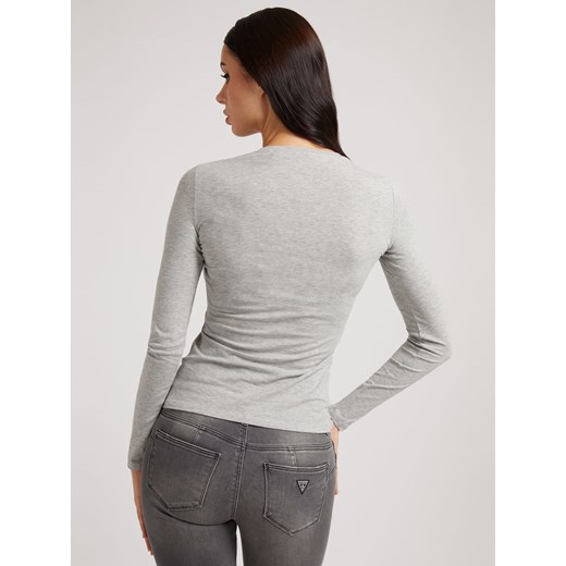 GUESS DAMSKA KOSZULKA Z DŁUGIM RĘKAWEM LS CN CHLOE TEE GRAY W2RI32J1300 LHY - Guess XS wyprzedaż messimo