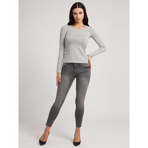 GUESS DAMSKA KOSZULKA Z DŁUGIM RĘKAWEM LS CN CHLOE TEE GRAY W2RI32J1300 LHY - Guess XS wyprzedaż messimo