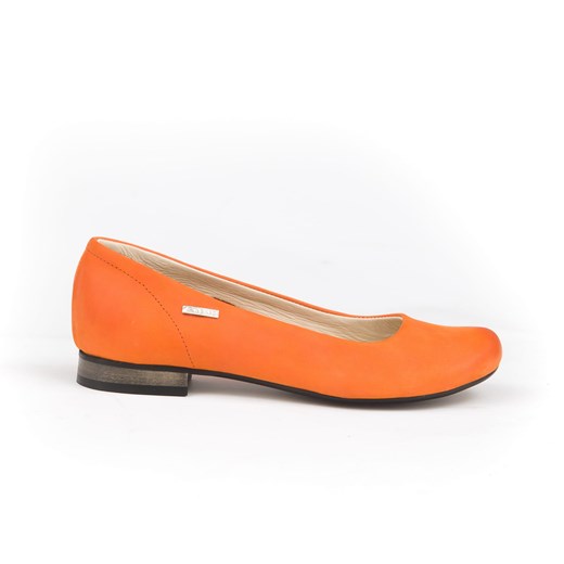 baleriny na niskim obcasie - skóra naturalna - model 008 - kolor pomarańczowy Zapato 38 promocja zapato.com.pl