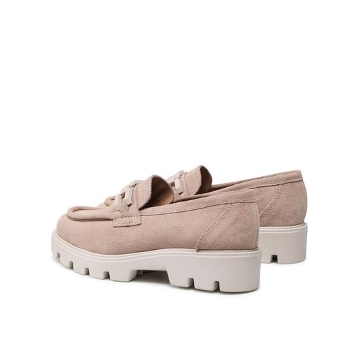 Mokasyny BADURA beżowe bez zapięcia na platformie jesienne 