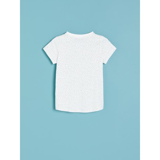 Reserved - Bawełniany t-shirt w kropki - Kremowy Reserved 122 Reserved