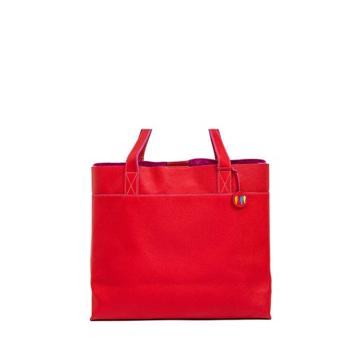 Skórzana torebka w kolorze czerwonym - (S)33 x (W)50 x (G)17 cm Mywalit onesize promocja Limango Polska