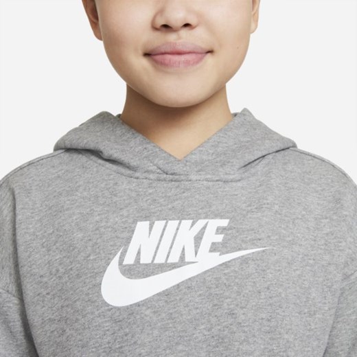 Dzianinowa bluza z kapturem o skróconym kroju dla dużych dzieci (dziewcząt) Nike Nike S Nike poland