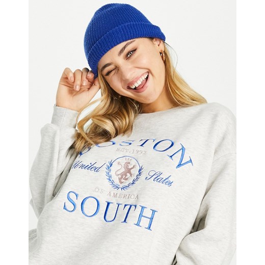Stradivarius – Boston – Szara bluza oversize-Szary M Asos Poland