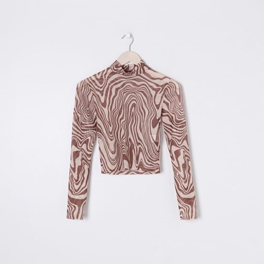 Sinsay - Koszulka ze stójką - Wielobarwny Sinsay XL Sinsay