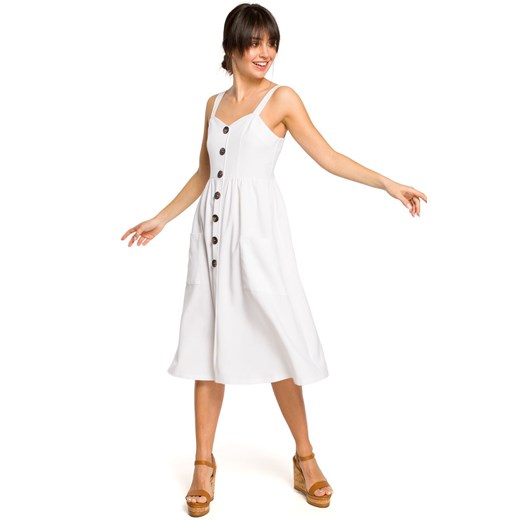 Sukienka B117, Kolor biały, Rozmiar S, BE Be L Primodo