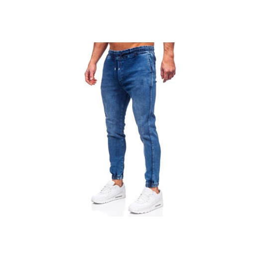 Granatowe spodnie jeansowe joggery męskie Denley 0027 34/L okazja Denley