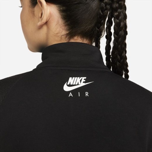 Damska dzianinowa koszulka z zamkiem 1/4 Nike Sportswear Air - Czerń Nike XS Nike poland