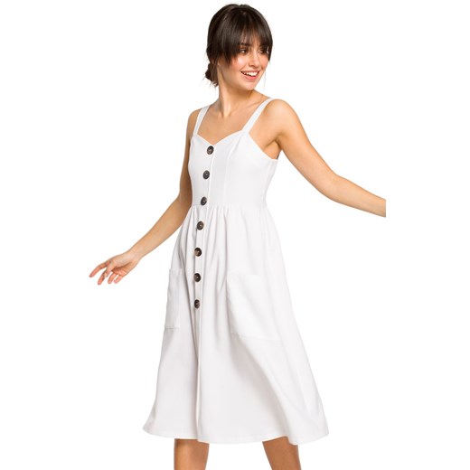 Sukienka B117, Kolor biały, Rozmiar S, BE Be XL Primodo