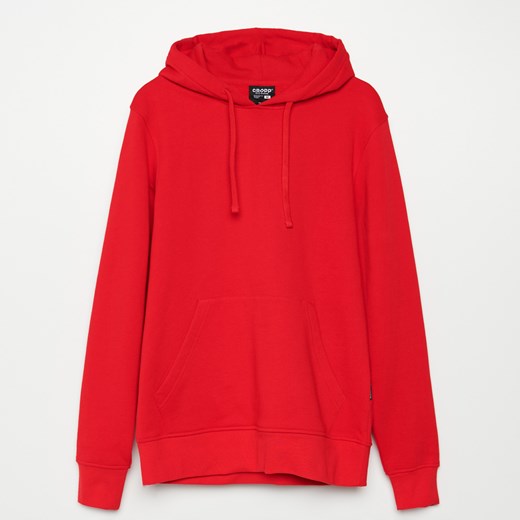 Cropp - Bluza basic z kapturem - Czerwony Cropp S Cropp