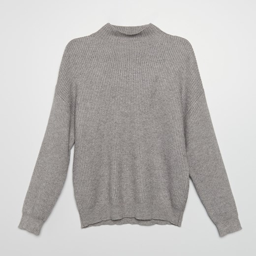Cropp - Sweter z prążkowanej dzianiny - Jasny szary Cropp M Cropp
