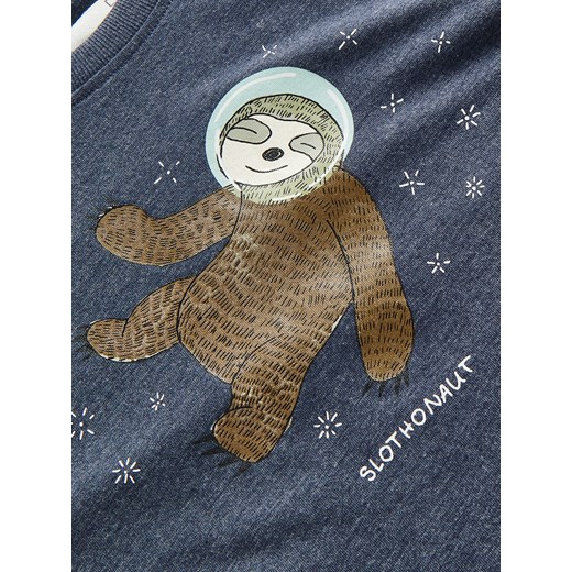Reserved - T-shirt z nadrukiem - Granatowy Reserved L Reserved