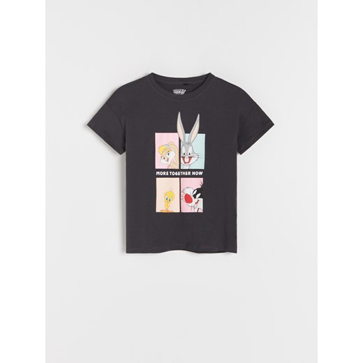 Reserved - T-shirt Looney Tunes - Szary Reserved 152 Reserved