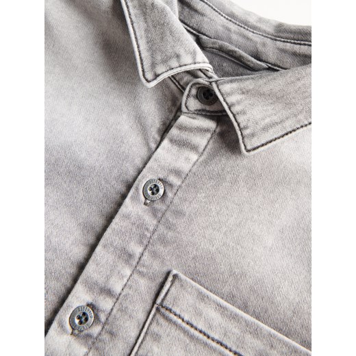 Reserved - Jeansowa koszula z kieszonką - Jasny szary Reserved 146 Reserved