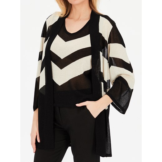 Dzianinowy kardigan ze wzorem w zygzaki Escorpion 22S151173 Escorpion 36 Eye For Fashion