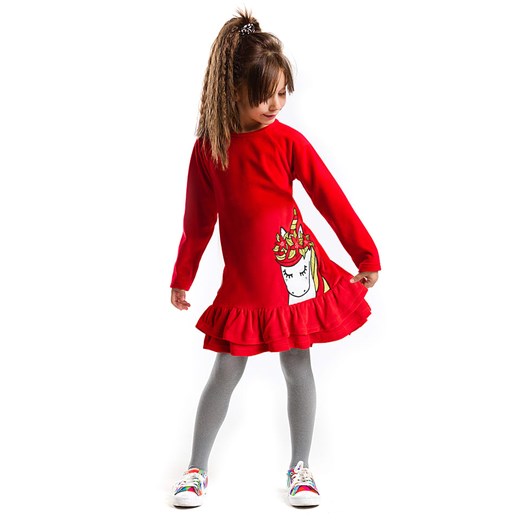 Sukienka "New Year Unicorn" w kolorze czerwonym Deno Kids 128 promocyjna cena Limango Polska