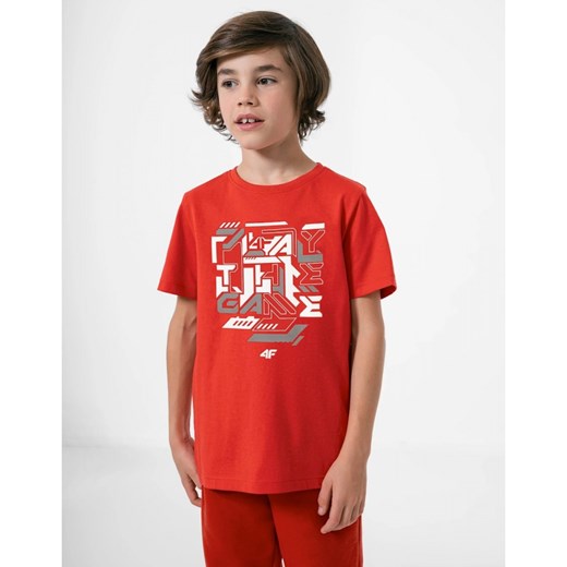 Koszulka Chłopięca 4F T-Shirt Czerwony 134 darcet