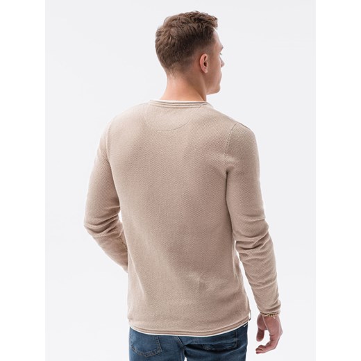 Sweter męski E121 - brązowy XL ombre