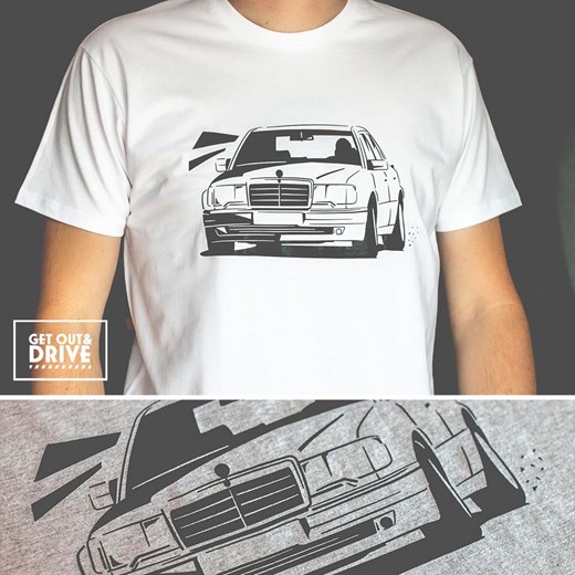 Koszulka z Mercedes-Benz W124 500E Klasykami.pl S, M, L, XL, XXL sklep.klasykami.pl