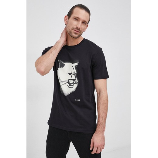 Boss T-shirt bawełniany BOSS CASUAL z nadrukiem L ANSWEAR.com