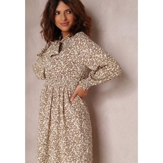 Beżowo-Brązowa Sukienka Sofolea Renee M Renee odzież