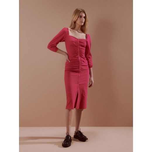 Reserved - Sukienka midi - Różowy Reserved XS Reserved