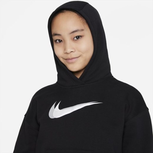 Bluza z kapturem do tańca dla dużych dzieci (dziewcząt) Nike Sportswear - Czerń Nike L Nike poland
