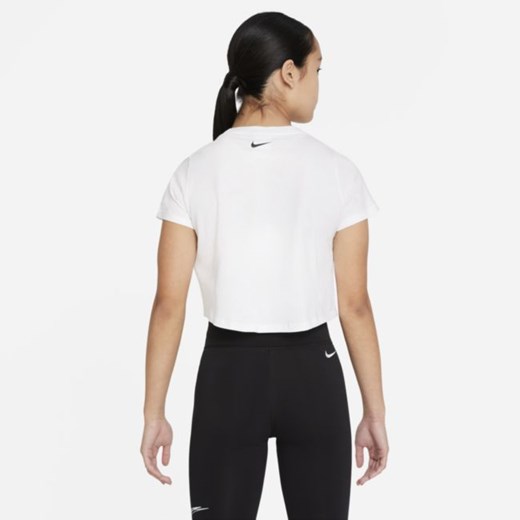 Krótki T-shirt do tańca dla dużych dzieci (dziewcząt) Nike Sportswear - Biel Nike S Nike poland