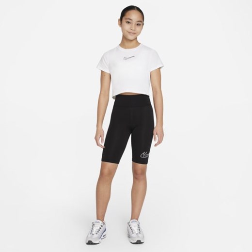 Krótki T-shirt do tańca dla dużych dzieci (dziewcząt) Nike Sportswear - Biel Nike XS Nike poland