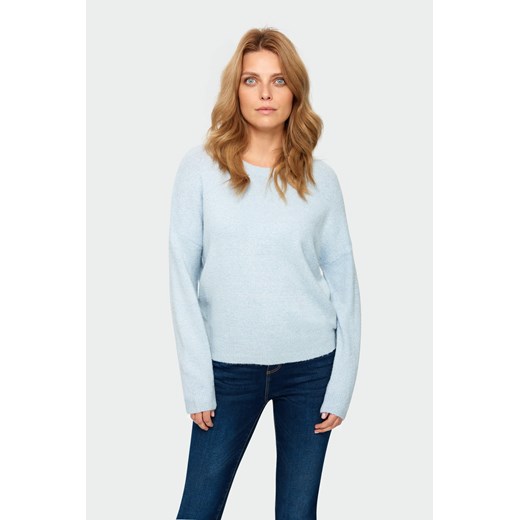 Sweter o luźny kroju z błyszczącą nitką niebieski Greenpoint 38 Happy Face okazyjna cena