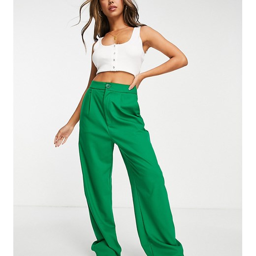 Stradivarius – Luźne zielone spodnie typu dad z szerokimi nogawkami – część 40 Asos Poland