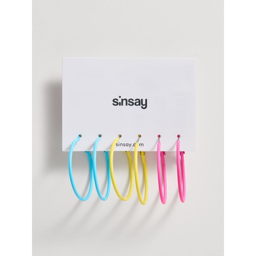 Sinsay - Kolorowe kolczyki koła - Wielobarwny Sinsay Jeden rozmiar promocyjna cena Sinsay