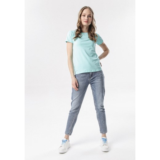 Jasnoniebieski T-shirt Echolaira M promocyjna cena Born2be Odzież