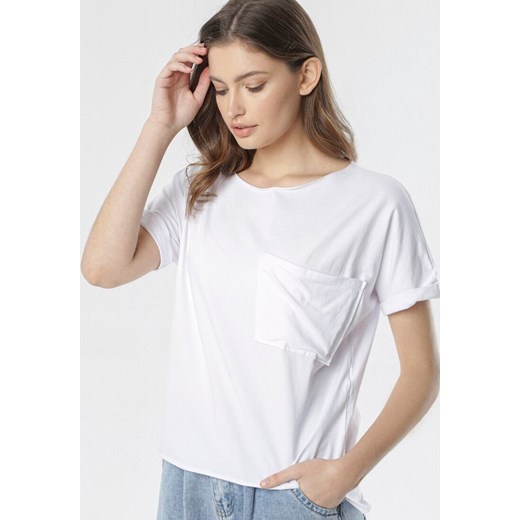 Biały T-shirt Nonariye XL Born2be Odzież okazyjna cena