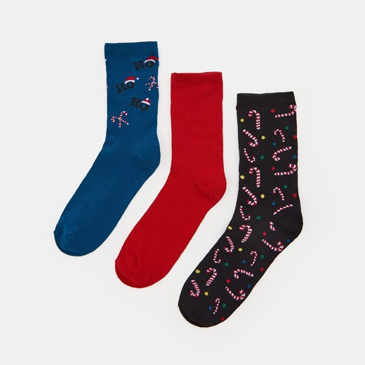 Sinsay - Skarpetki świąteczne 3 pack - Wielobarwny Sinsay 39-42 wyprzedaż Sinsay