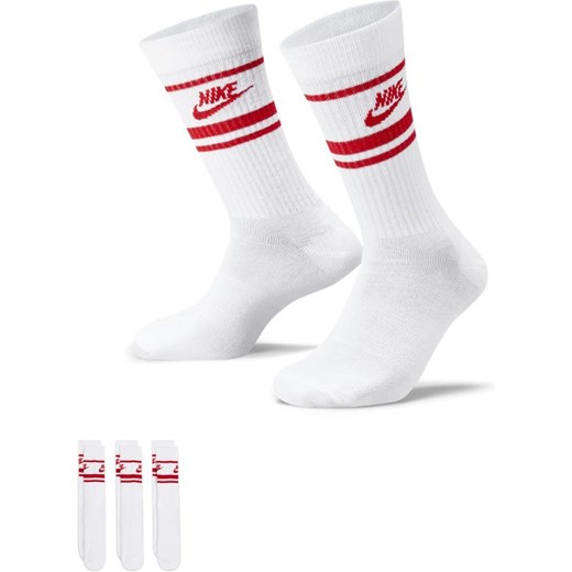 Klasyczne skarpety Nike Sportswear Everyday Essential (3 pary) - Biel Nike M Nike poland
