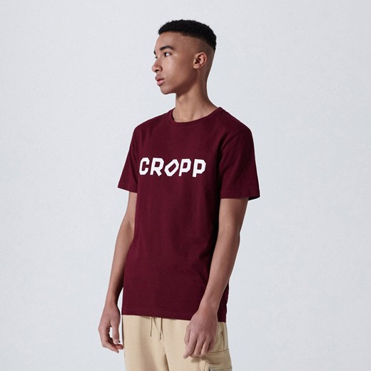 Cropp - Koszulka z nadrukiem - Bordowy Cropp XS Cropp