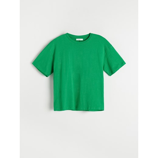 Reserved - T-shirt oversize - Zielony Reserved XS Reserved