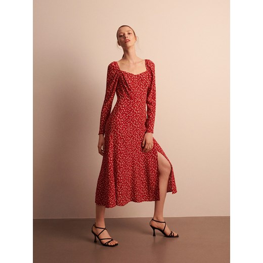Reserved - Sukienka z EcoVero™ - Czerwony Reserved 36 Reserved