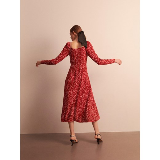 Reserved - Sukienka z EcoVero™ - Czerwony Reserved 40 Reserved