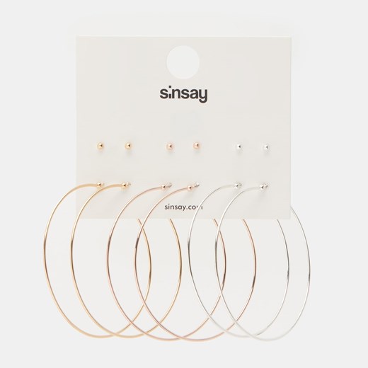 Sinsay - Kolczyki 6 pack - Wielobarwny Sinsay Jeden rozmiar okazja Sinsay