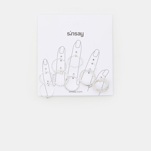 Sinsay - Pierścionek - Srebrny Sinsay Jeden rozmiar Sinsay wyprzedaż