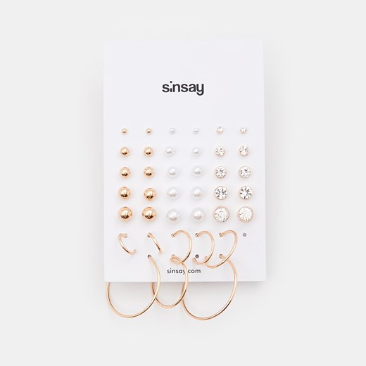 Sinsay - Kolczyki 20 pack - Złoty Sinsay Jeden rozmiar wyprzedaż Sinsay